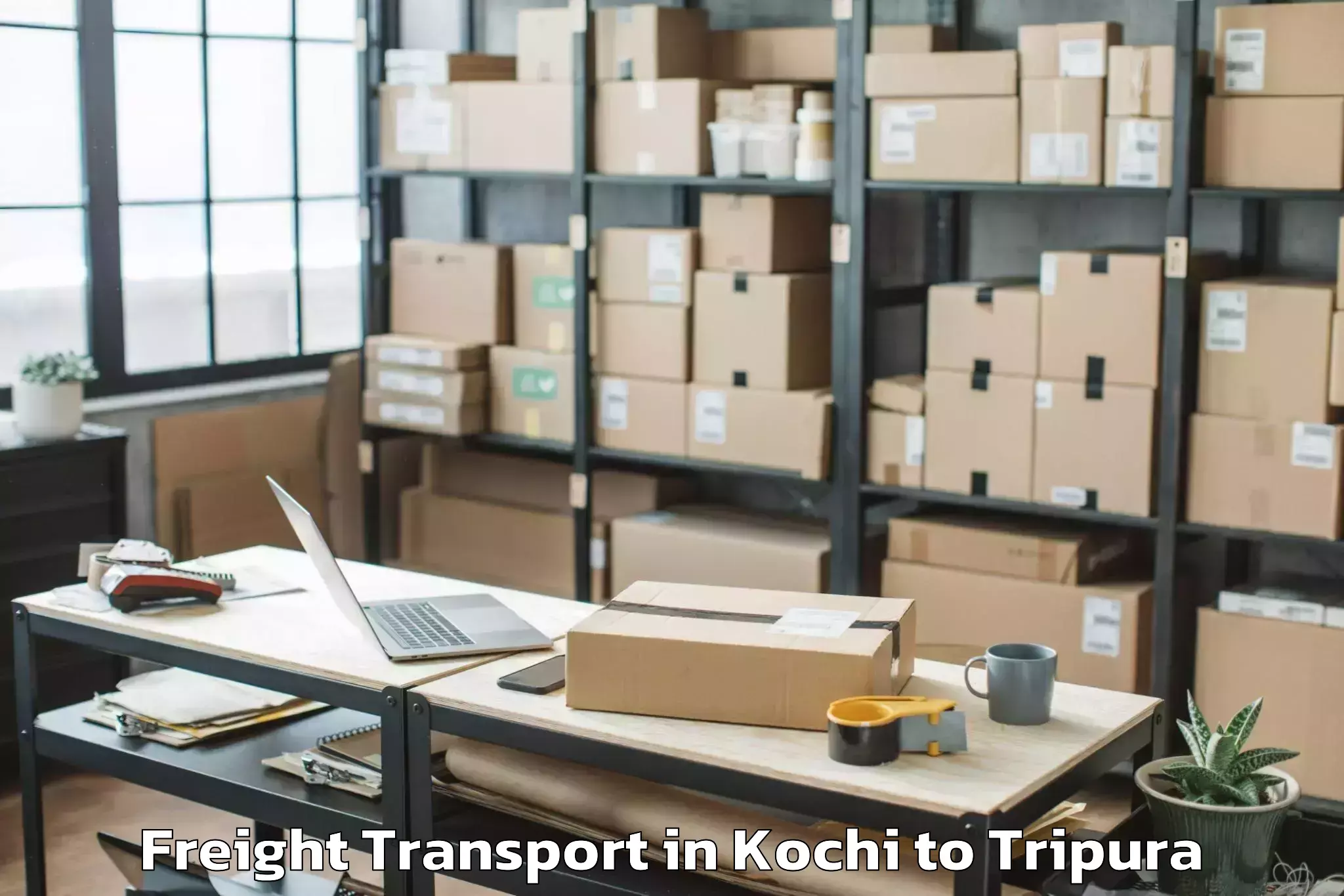 Book Kochi to Agartala Airport Ixa Freight Transport Online